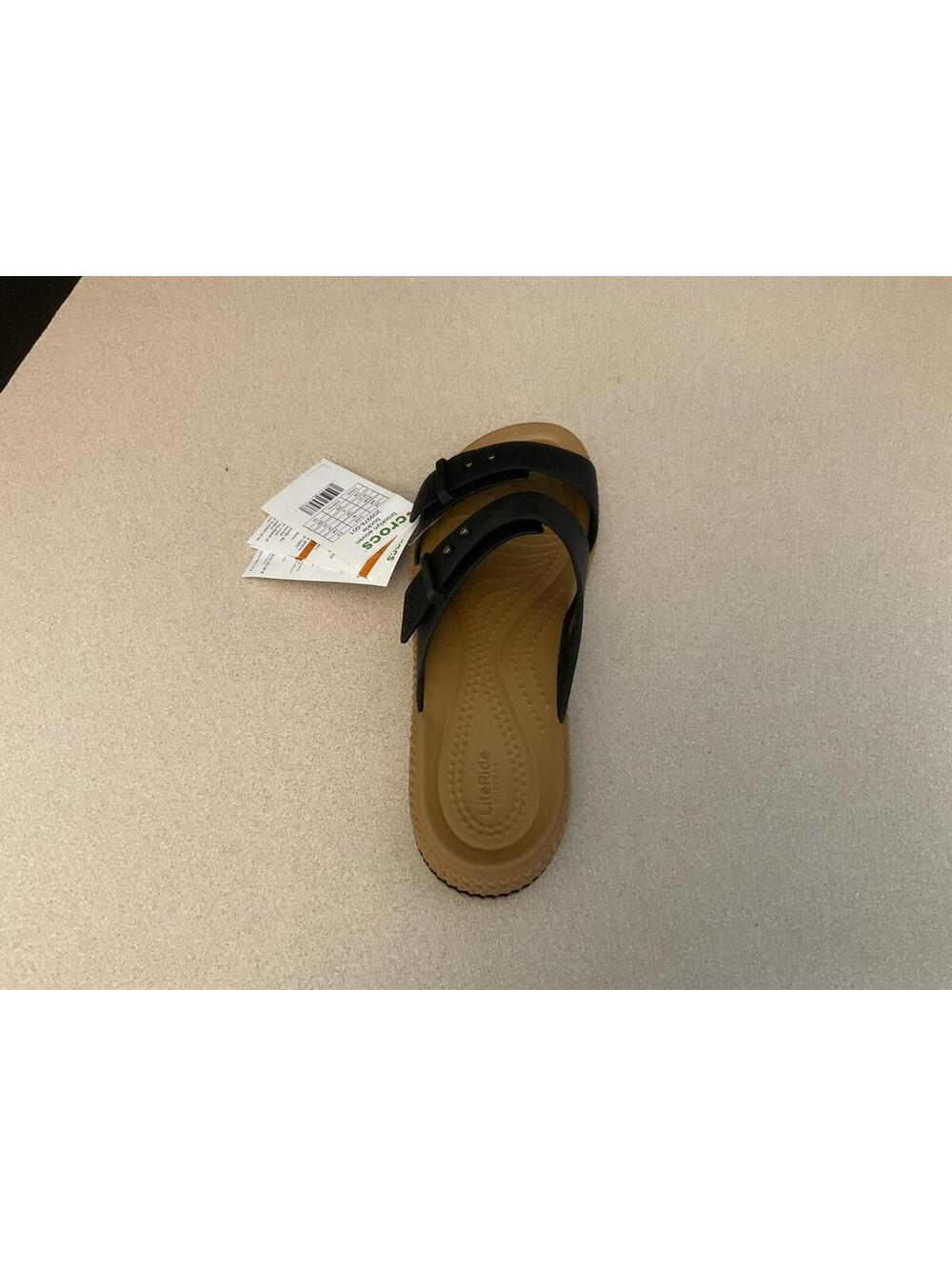 AMPUTEE! LEFT SANDAL ONLY! Womens Crocs Brooklyn Woven Buckle Wedge Sandal. SZ 6 - Picture 5 of 6